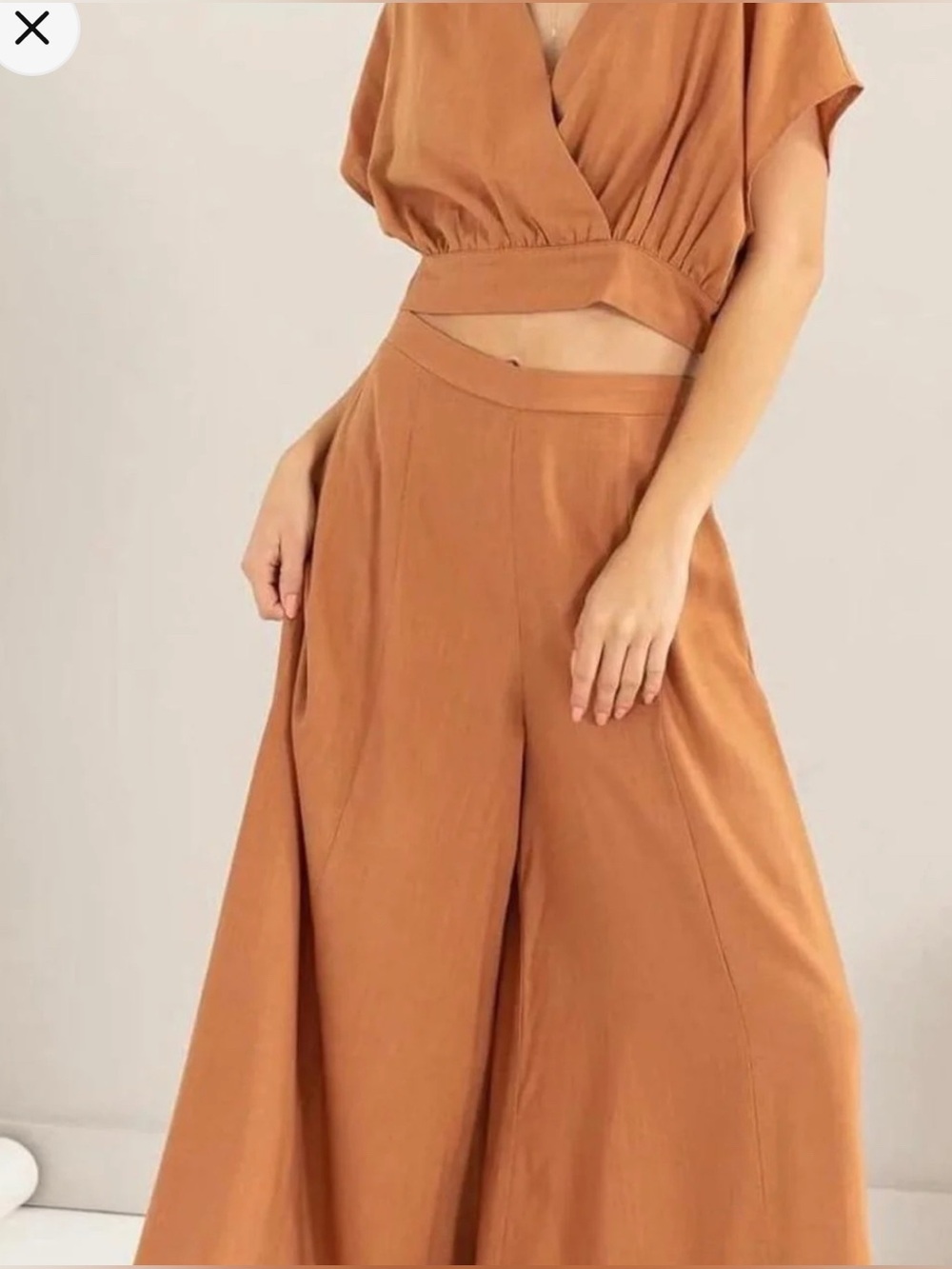 HYFVE Wide Leg 2-Piece Set in Rust Bronze Size M